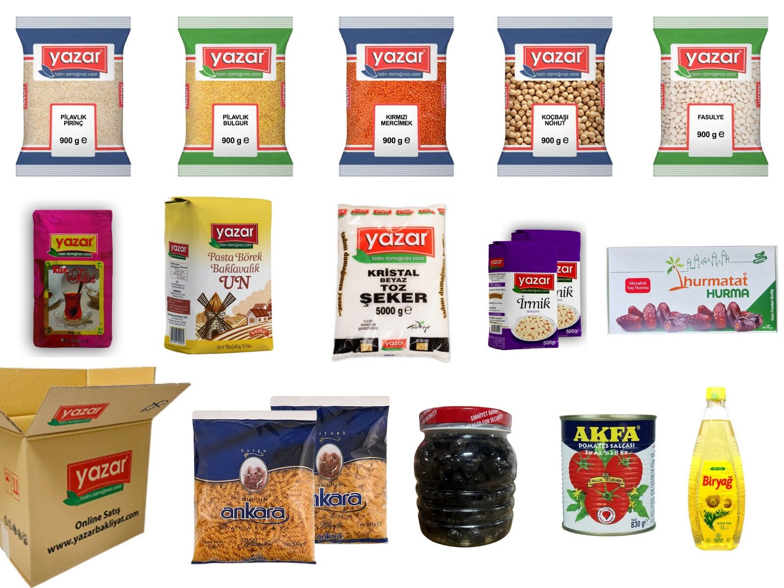 Yazar Ramazan Paket (6) (Kolisi) 16 Parça 17,730 Kg