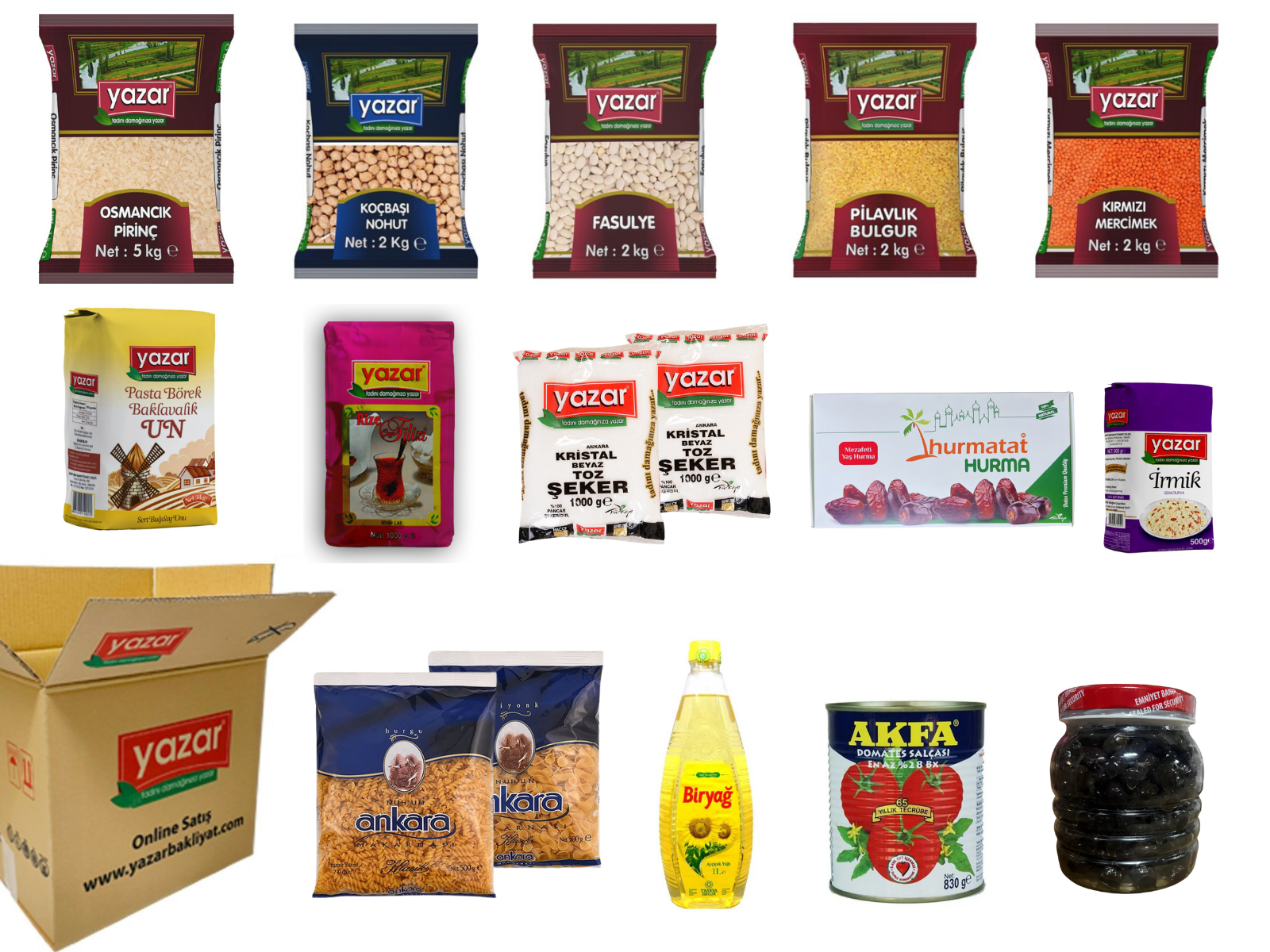 Yazar Ramazan Paketi (10) 16 Parça 22,730 Kg