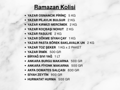 Yazar Ramazan Paketi (10) (Kolisi) 16 Parça 22,730 Kg