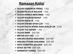 Yazar Ramazan Paketi (2) (Kolisi) 15 Parça 16,730 Kg
