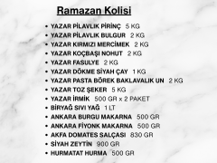 Yazar Ramazan Paketi (3) (Kolisi) 16 Parça 26,230 Kg
