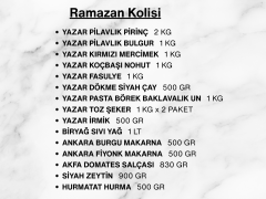 Yazar Ramazan Paketi (4) (Kolisi) 16 Parça 14,230 Kg