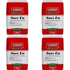 Yazar Taş Değirmende Öğütülmüş Sarı Un 5 Kg x 4 Paket