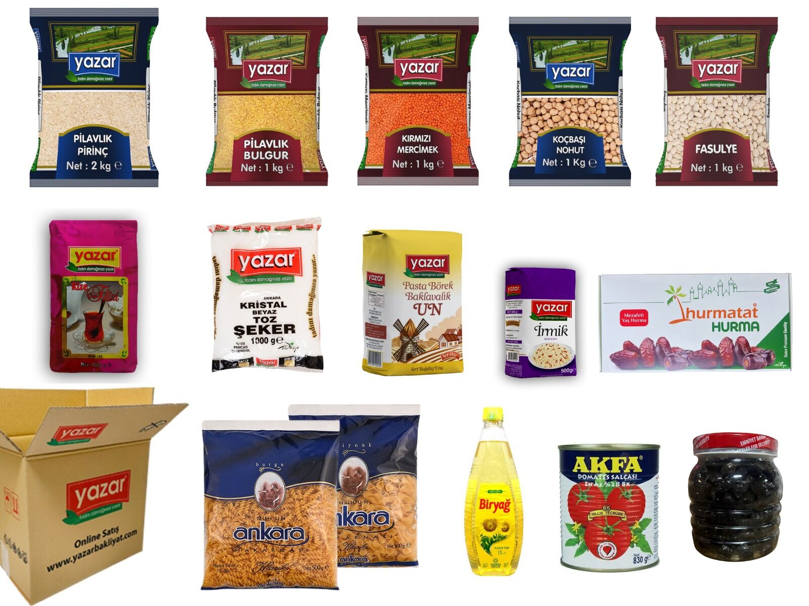 Yazar Ramazan Paketi (8) 16 Parça 13,730 Kg