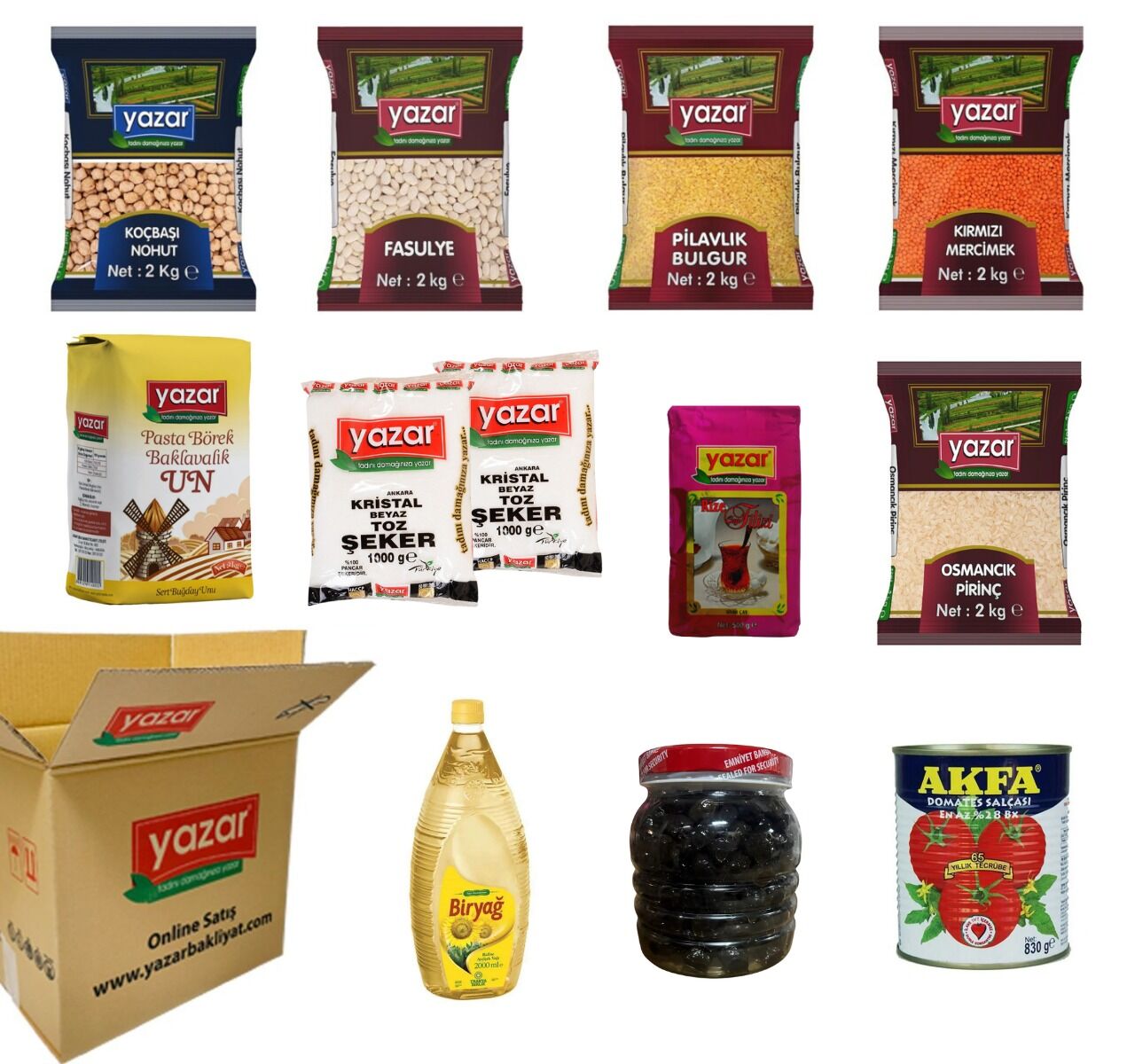 Yazar Ramazan Paketi (9) (Kolisi) 11 Parça 18,230 Kg