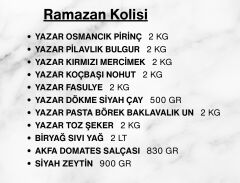Yazar Ramazan Paketi (9) (Kolisi) 11 Parça 18,230 Kg