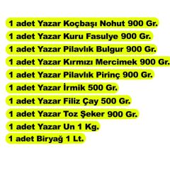 Yazar Ramazan Paketi (Kolisi) 10 Parça 8,4 Kg