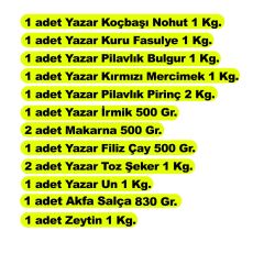 Yazar Ramazan Paketi (Kolisi) 12 Parça 13 Kg