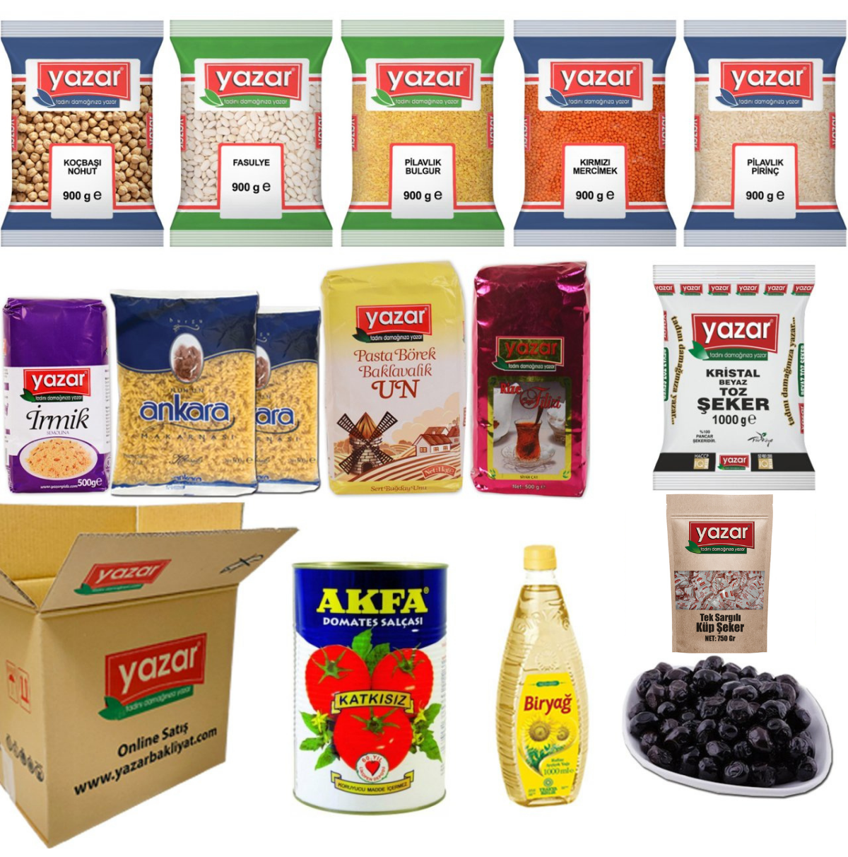 Yazar Ramazan Paketi 14 Parça 12,25 Kg.