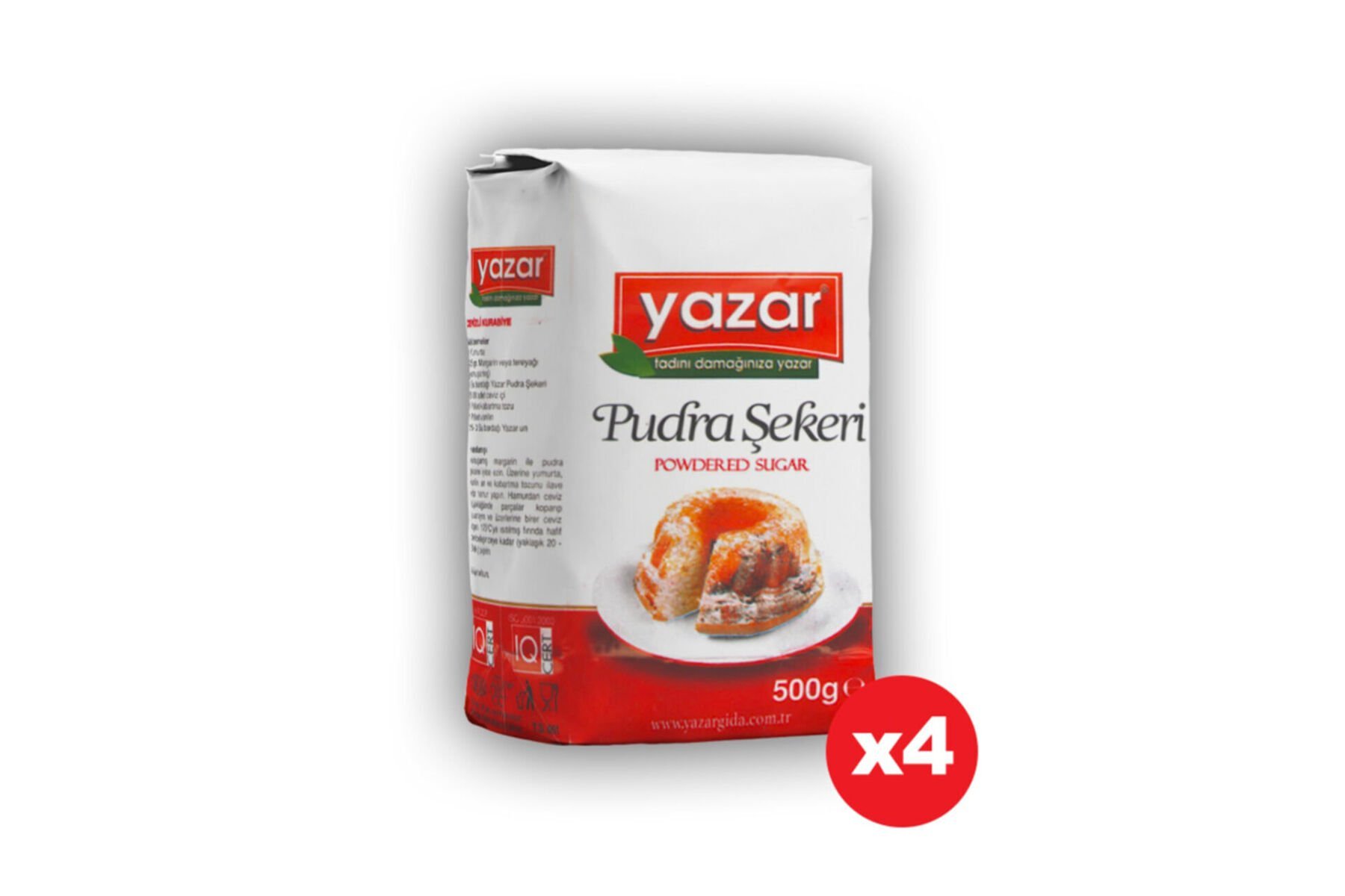 Yazar Pudra Şekeri 500 Gr x 4 Paket
