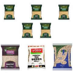 Yazar Aşure Paketi 5KG Fasulye+5KG Toz Şeker+5KG Nohut+5Kg Aşurelik Buğday