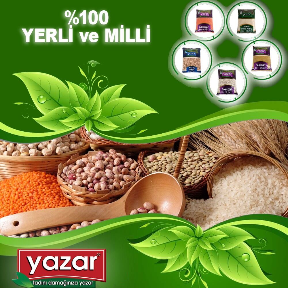 Yazar Kuru Gıda Seti 5Kg Gönen Baldo Pirinç+Kuru Fasulye+Koçbaşı Nohut =15Kg Toplam