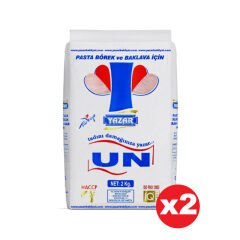 Yazar Pastalık Böreklik Baklavalık Çok Amaçlı Un 2 Kg x 2 Paket