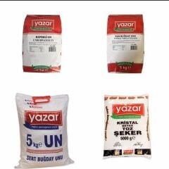 YAZAR KURU GIDA SETİ-5KG TAM BUĞDAY UNU-5KG KEPEKLI UN-5KG ÇOK AMAÇLI UN-5KG TOZ ŞEKER