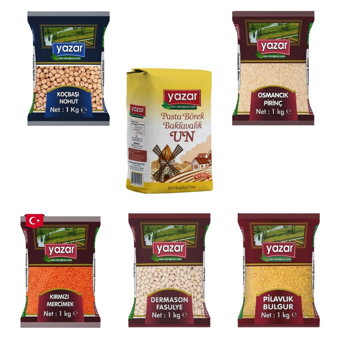Yazar Karma Kuru Gıda Kolisi A - 1 Kg x 6 Paket