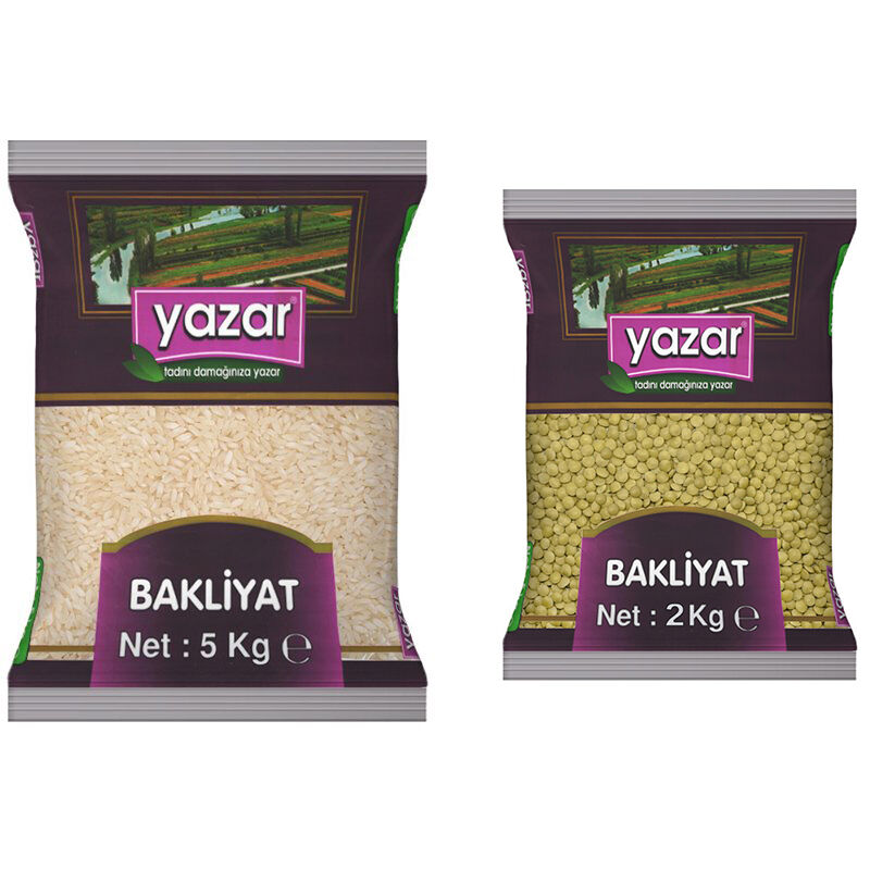 Yazar Pilavlık Pirinç 5 Kg + Yeşil Mercimek 2 Kg