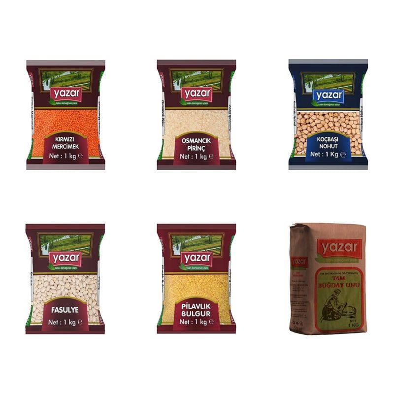 Yazar Karma Kuru Gıda Kolisi B - 1 Kg x 6 Paket